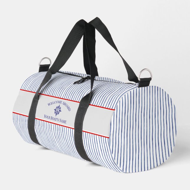 Schiffsname Kompassrose nautischer Anker  Duffle Bag (Linke Seite)