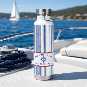 Schiffsname Kompassrose nautischer Anker Trinkflasche