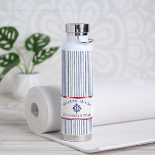 Schiffsname Kompassrose nautischer Anker Trinkflasche