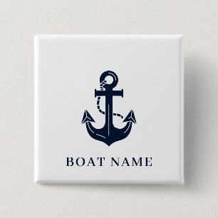 Schiffsname mit nautischem Anker Button