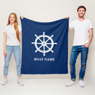 Schiffsname Nautical Schiffe Steuerrad Ruder Navy Fleecedecke