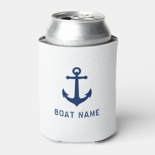 Schiffsname Nautical Vintage-Anker Weiß Blau Dosenkühler