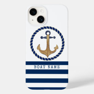 Schiffsname,Retro Anker Marineblau Case-Mate iPhone 14 Hülle