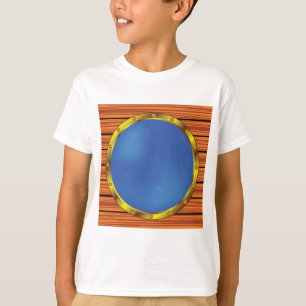 Schiffsporthole-Fenster mit blauem Wasser T-Shirt