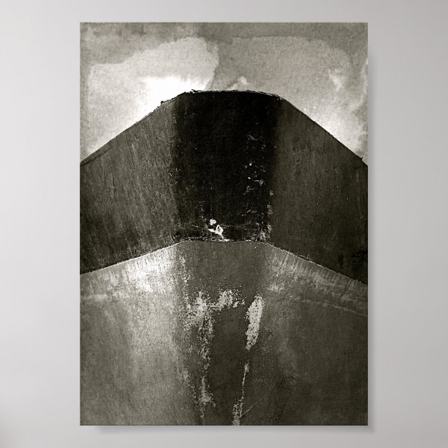 Schiffsprow-B&W-Nautical-Poster Poster (Vorne)