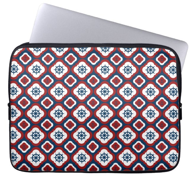 Schiffsräder und Anker Laptopschutzhülle (Vorderseite)