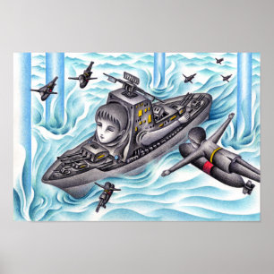 Schiffsschlacht-Spiel. Poster