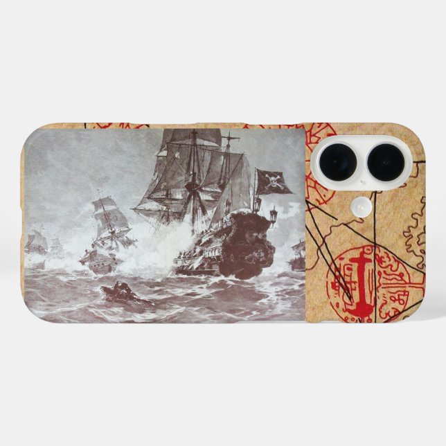 SCHIFFSTRECKE/KARTEN-KARTEN iPhone 16 HÜLLE (Rückseite (Horizontal))