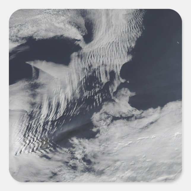Schiffswellenförmige Wolken im Südindischen Ozean Quadratischer Aufkleber (Vorderseite)