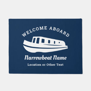 Schiffswillkommensgruß für Narrowboat-Name Navy Fußmatte