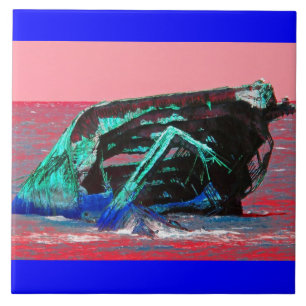 Schiffswrack Abstrakte Rosa Fliese