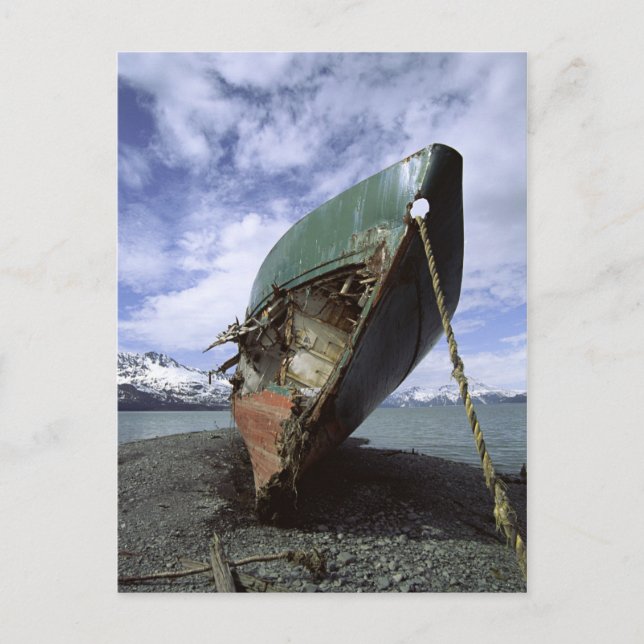 Schiffswrack an der Küste Postkarte (Vorderseite)