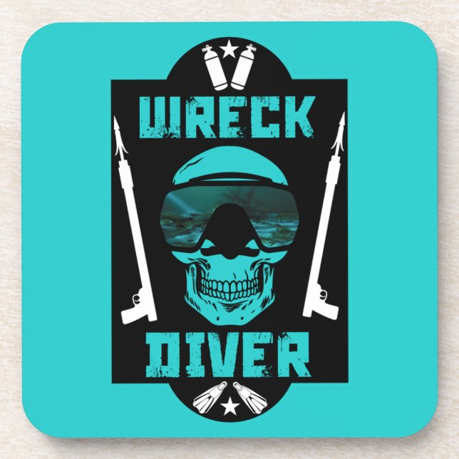 Schiffswrack-Divers Getränkeuntersetzer (Vorderseite)