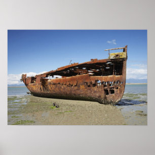 Schiffswrack Janie Seddon, Motueka, Nelson Poster