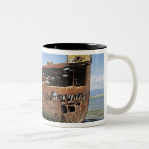 Schiffswrack Janie Seddon, Motueka, Nelson Zweifarbige Tasse