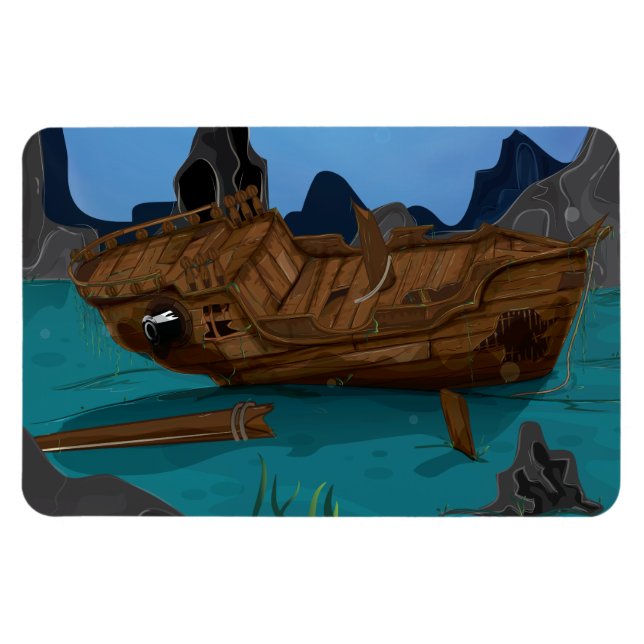 Schiffswrack unter Wasser Magnet (Horizontal)