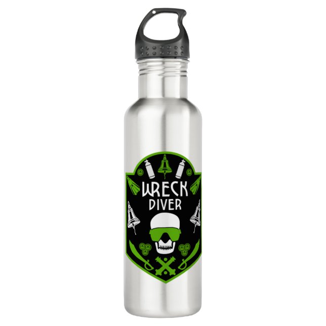 Schiffswrak Seetaucher Edelstahlflasche (Vorderseite)
