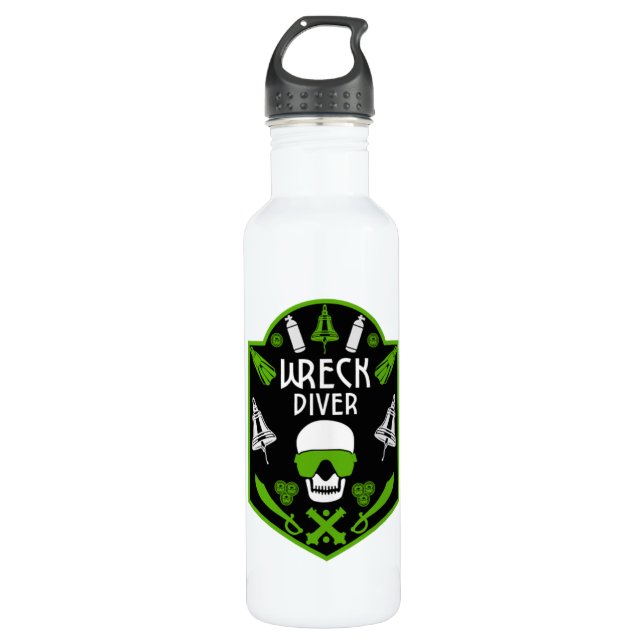 Schiffswrak Seetaucher Edelstahlflasche (Vorderseite)