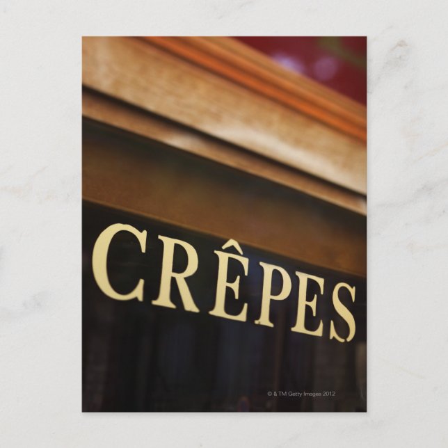 Schild "Crepes", Paris Postkarte (Vorderseite)