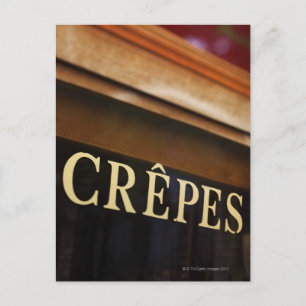 Schild "Crepes", Paris Postkarte