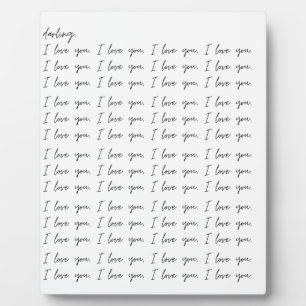 Schild 'Darling I Love You' zur Kunstausstellung Fotoplatte