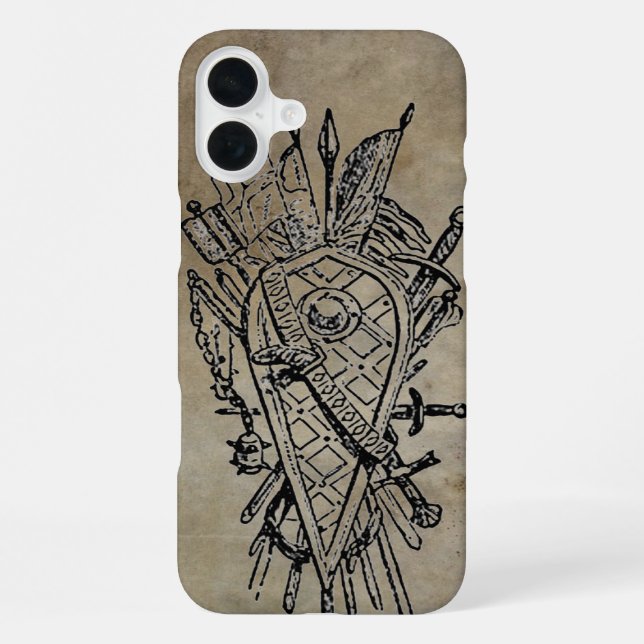 Schild der Schwerter Kunstleder iPhone 16 Plus Hülle (Rückseite)