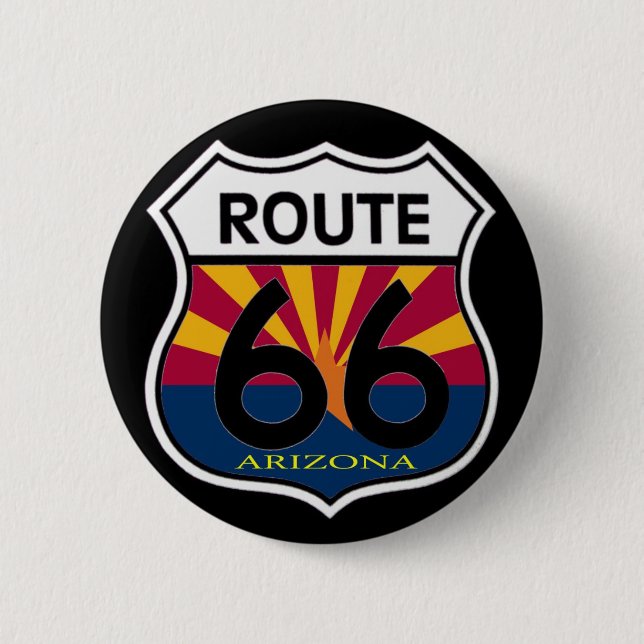 Schild des Arizona-Flaggen-Weg-66 Button (Vorderseite)