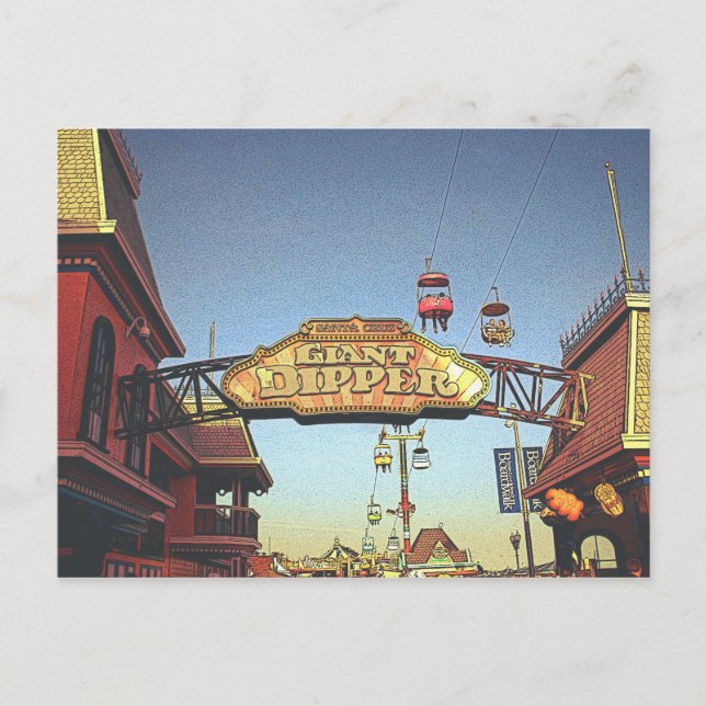 Schild des Giant Dipper Postkarte (Vorderseite)