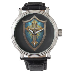 Schild des Glaubens christlicher Gläubiger Armbanduhr