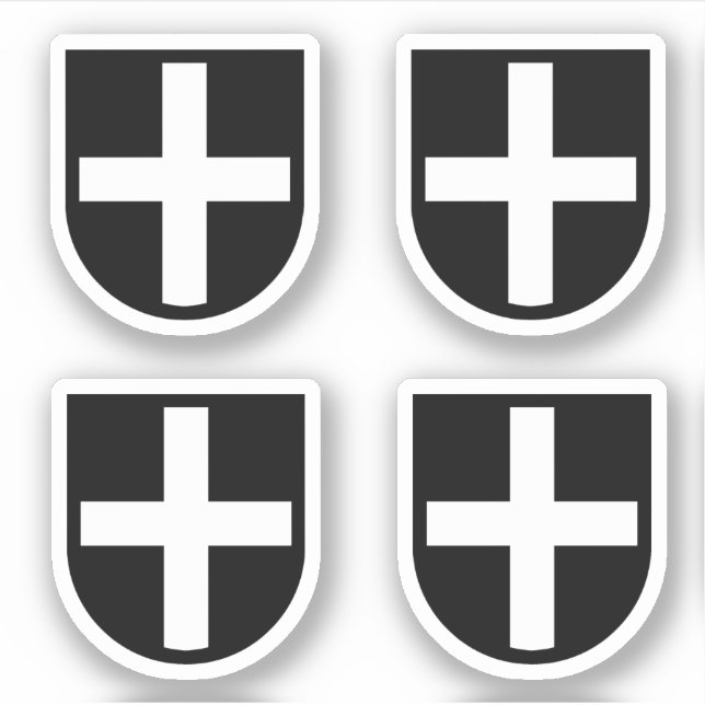 Schild des Hl. Piran 4-up - Kontakt Aufkleber (Vorderseite)