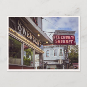 Schild des Hyde Street San Francisco Eiscreme-Shop Postkarte