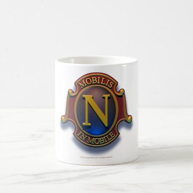 Schild des Nautilus-N durch David McCamant Kaffeetasse (Mittel)