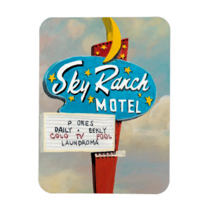 Schild des Sky Ranch Motels Magnet