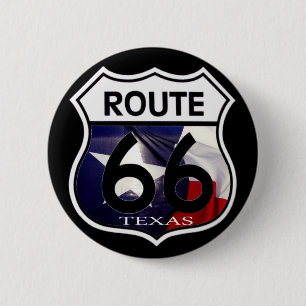 Schild des Texas-Flaggen-Weg-66 Button