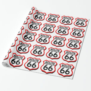 Schild des Weg-66 mit Rot u. Schatten Geschenkpapier