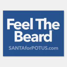Schild "Feel the Beard" auf Single-Seite