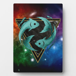 Schild Fische Galaxie Tierkreis Astrologie Fotoplatte