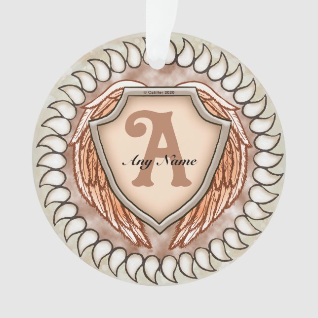 Schild Flügel Monogramm Ornament (Vorderseite)