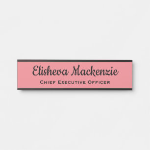 Schild für Bürotür Namensschild - Rosa und Schwarz