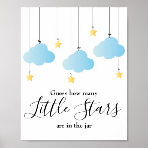 Schild für das Baby-Shower-Spiel 'Kleine Sterne Bl