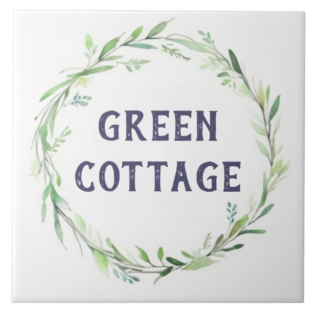 Schild für den Namen des Gedeckten Hauses mit grün Fliese (Vorderseite)