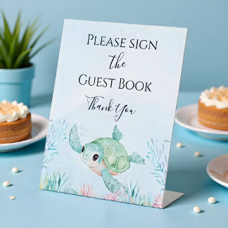 Schild für den Tisch zur Babyparty für eine Meeres