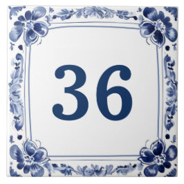 Schild für die Blauer und Weiß-Delft-Hausnummer Fliese