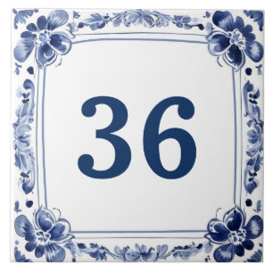 Schild für die Blauer und Weiß-Delft-Hausnummer Fliese