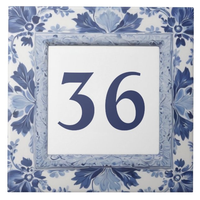 Schild für die Blauer und Weiß-Delft-Hausnummer Fliese (Vorderseite)