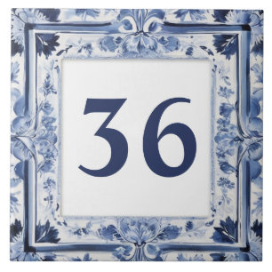 Schild für die Blauer und Weiß-Delft-Hausnummer Fliese