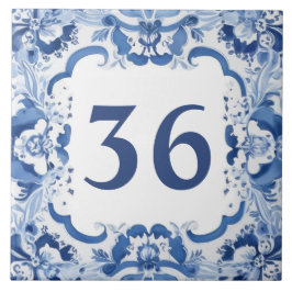 Schild für die Blauer und Weiß-Delft-Hausnummer Fliese