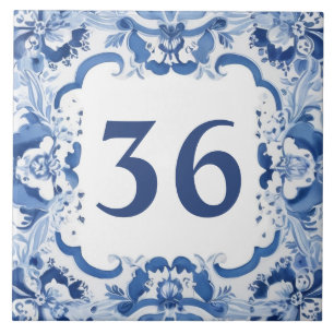 Schild für die Blauer und Weiß-Delft-Hausnummer Fliese