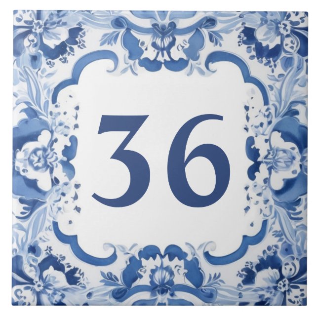Schild für die Blauer und Weiß-Delft-Hausnummer Fliese (Vorderseite)