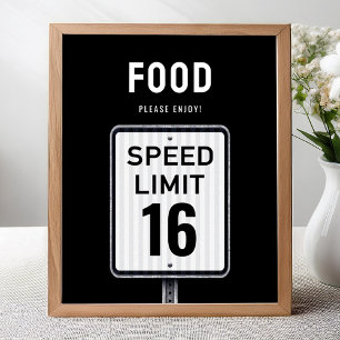Schild für die Food-Ecke zum 16. Geburtstag Geschw
